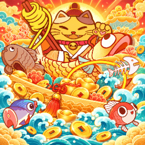 招財貓釣魚